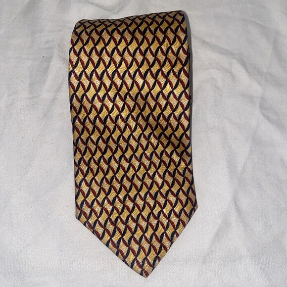 Charleston The Rack 100% Silk mens Neck Tie Italy Diamond Swirl Art geo - Picture 1 of 5